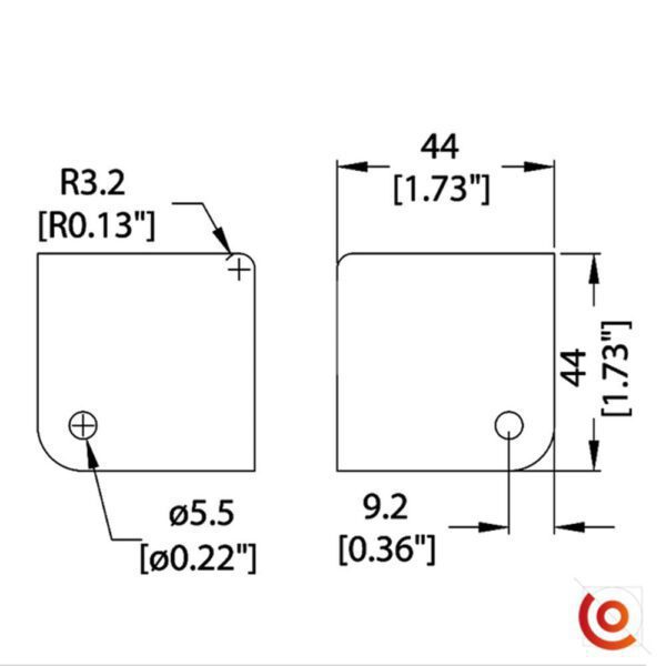 coin plat cg/1130 dessin technique