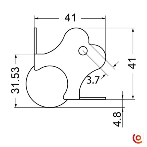 coin boule c1345-01z dessin technique