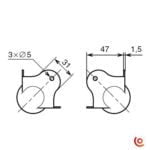 coin boule noir c1352k dessin technique