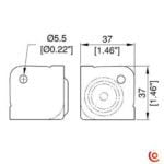 Coin plat empilable C7082-01z dessin technique