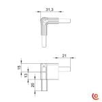 coin d'emboitement q4502f dessin technique