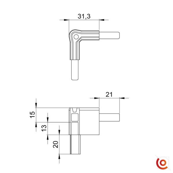 coin d'emboitement q4502f dessin technique