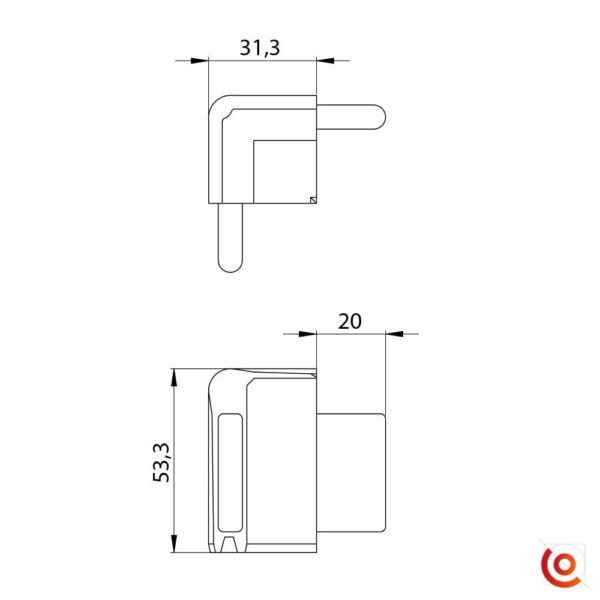 coin encastrable lidmaker q4504 dessin technique