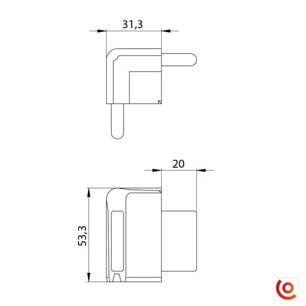 coin encastrable lidmaker q4504 dessin technique