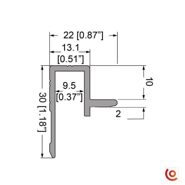 profilé capot plat 15063 dessin technique