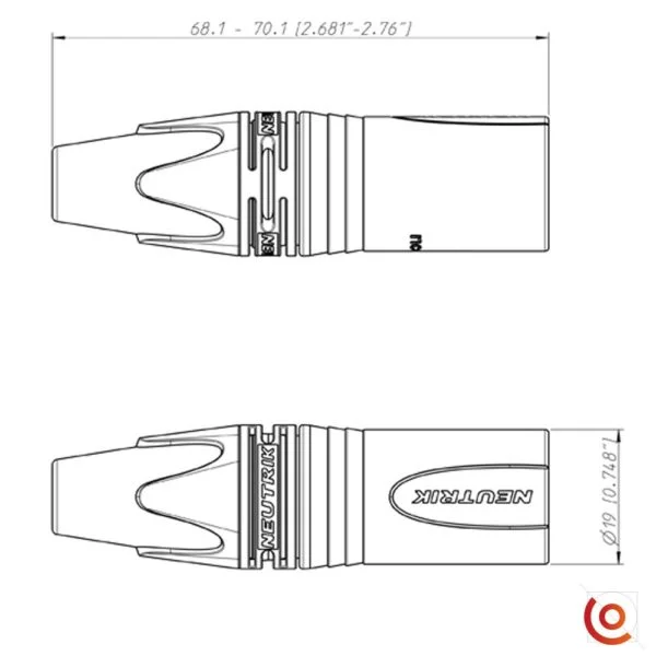 connecteur XLR neutrik dessin technique