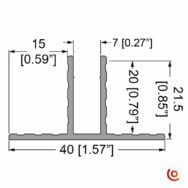 Profilé embase de cloisons 7 mm dessin technique