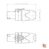 connecteur speakon 2 pôles neutrik nl2fx dessin technique