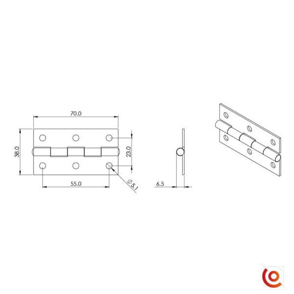 charnière piano percée medium modèle 2602