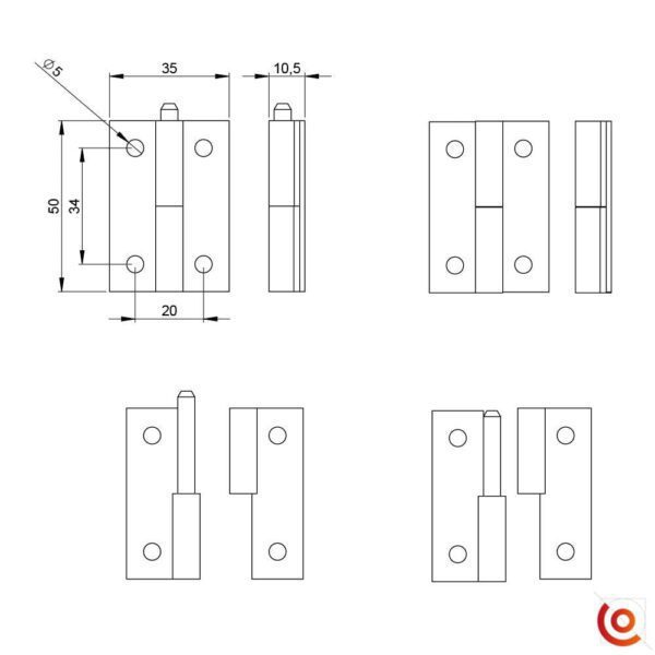 charnière dégondable 2270L