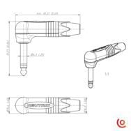 connecteur jack neutrik np3rx dessin technique