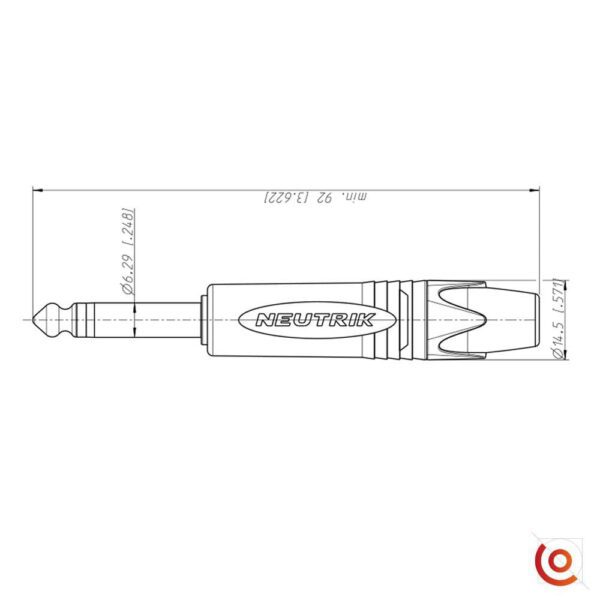 connecteur jack neutrik np2x plan