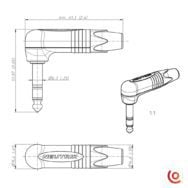 connecteur jack neutrik np3rx dessin technique