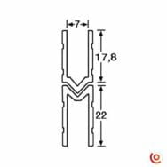 profilé d'emboitement femelle 7 mm dessin technique