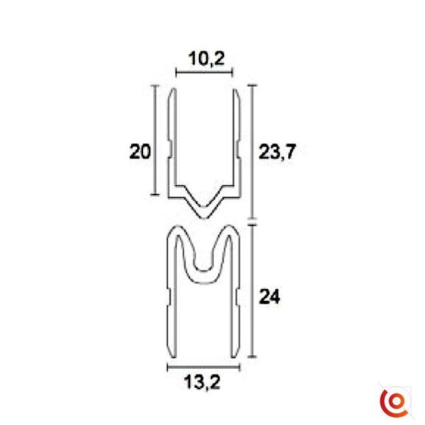 ensemble profilé mâle et femelle étanche eg-0520 dessin technique