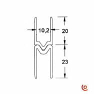 profilé d'emboitement 10 mm femelle dessin technique