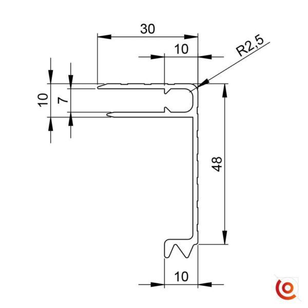 profilé 6116 en alu dessin technique