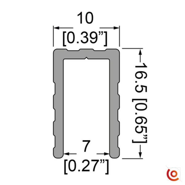 profilé sommet de cloisons e2210 dessin technique
