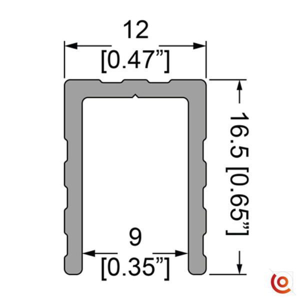 profilé sommet de cloisons e2215 dessin technique