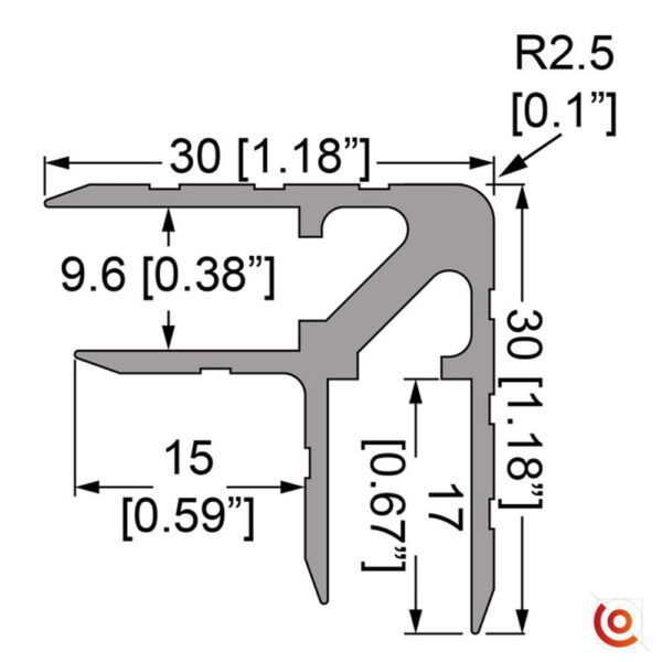 dimensions profilés e 2265 dessin technique