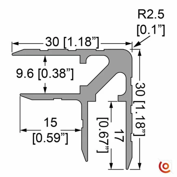 dimensions profilés e 2265 dessin technique