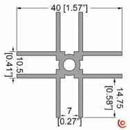 profilé de séparation en croix e4007 penn elcom dessin technique