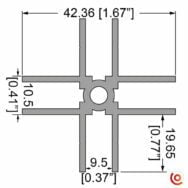 profilé de séparation en croix dessin technique