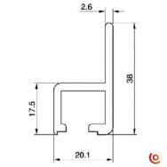 profilé de rack type glissière rg-6108 dessin technique