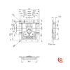 Fermoir papillon encastrable plusieurs parties 17535 dessin technique