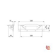 Poignée d'angle 34041 dessin technique