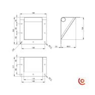 Poignée encastrée à barre sur angle arrière 3405 dessin technique