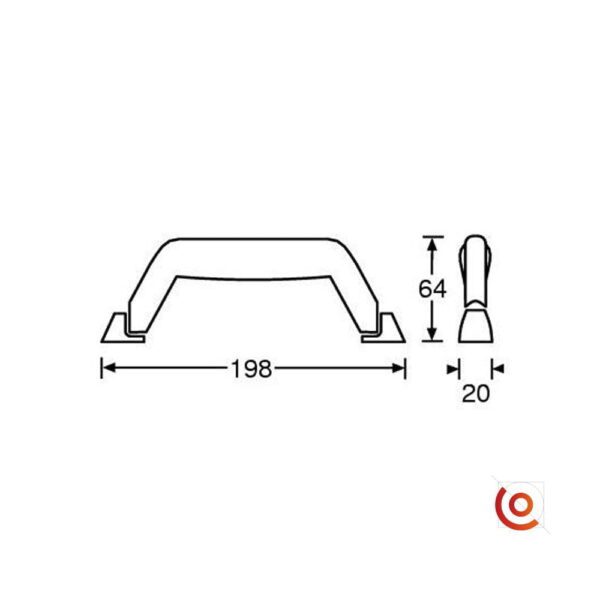 Poignée de valise (idéale pour Easy Case) 34331 dessin technique