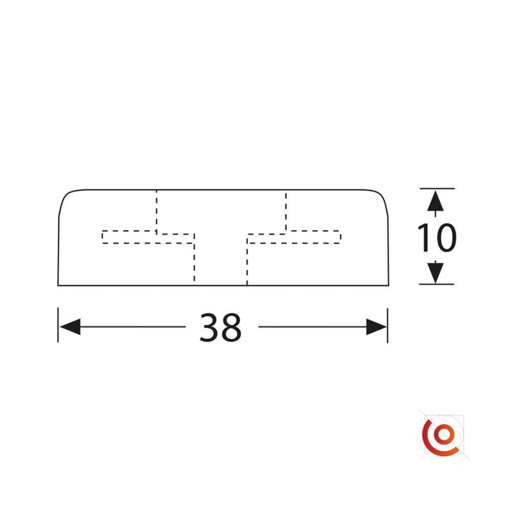 Pied caoutchouc 25x10 mm, Conex-online