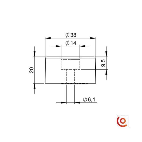 Pieds caoutchouc 4909 dessin technique