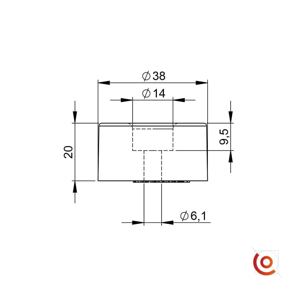 Pieds caoutchouc 38x20 mm, Conex-online