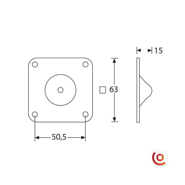 Pied métallique de gerbage mâle 4937 dessin technique