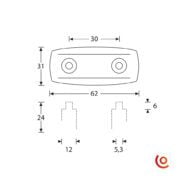 Pied demi lune petit modèle 4945 dessin technique