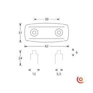 Pied demi lune petit modèle 4945 dessin technique