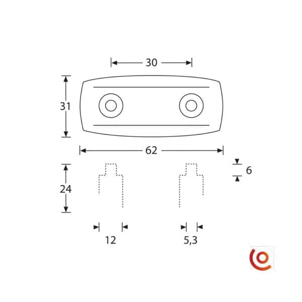 Pied demi lune petit modèle 4945 dessin technique