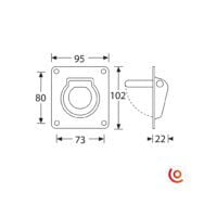 Anneaux métallique de levage rétractable 5801 dessin technique