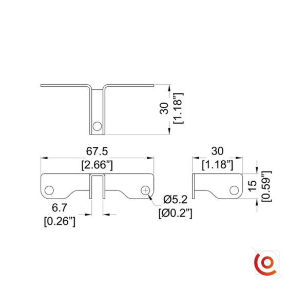 Fixation pour parois séparatrices) cloisons intérieures B1630z dessin technique