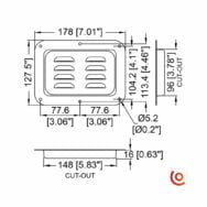 cuvette métallique D'aération horizontale D506/07z dessin technique