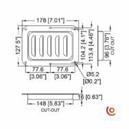 cuvette d'aération verticale grand formatD0536/07z dessin technique