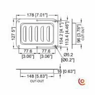cuvette d'aération verticale grand formatD0536/07z dessin technique