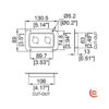 Cuvette métallique pour connecteurs XLR D0604z dessin technique