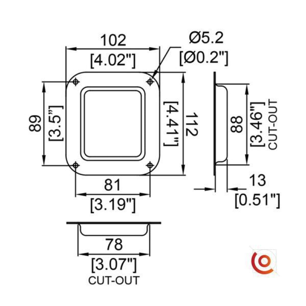 Cuvette métallique petit modèle D0946z dessin technique