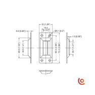 Anneau gâche 4 trous à lame rabattante L0747-CP dessin technique