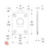 Fermoir ultra fin Capot plat PENN L2572 dessin technique