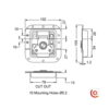 Fermoir papillon cadenassable avec passage de pro L907-928pbz dessin technique