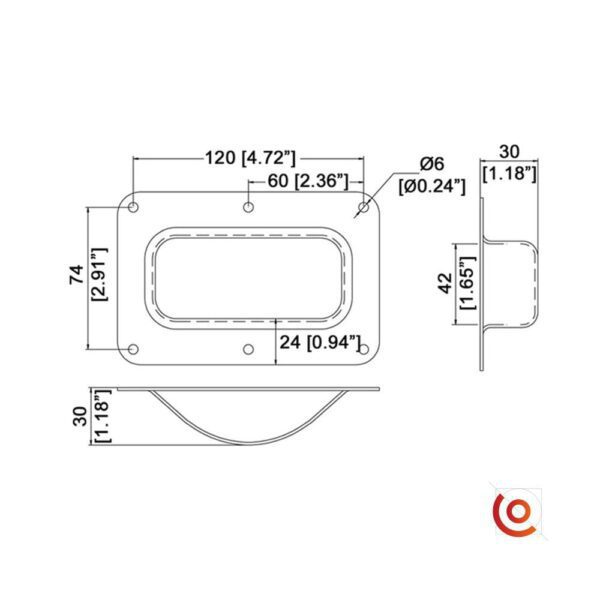 Cuvette de gerbage pour roulettes W0968z dessin technique